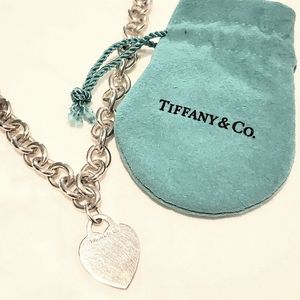 Tiffany & Co.,  .925 Silver Heart Tag Choker